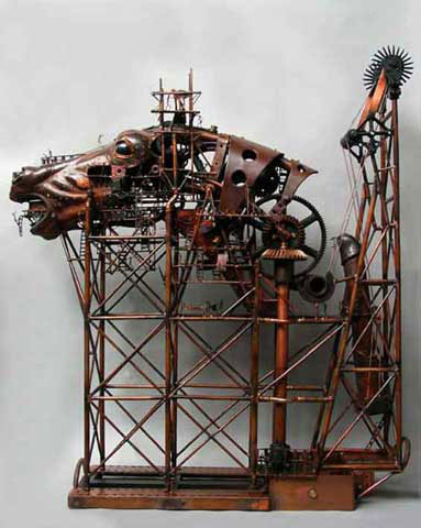 Illustration for article titled Pierre Matter's Steampunk Sculptures Belong in Batman's Art Gallery